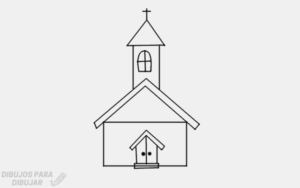 como dibujar una iglesia para niños