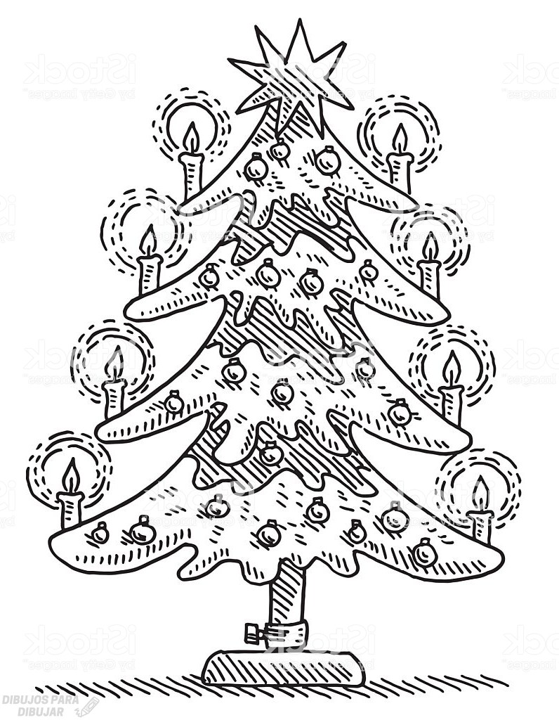 ᐈ Dibujos de Arboles de Navidad【GRATIS】Para colorear