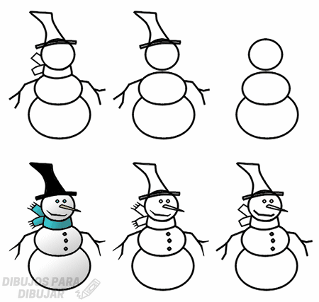 hombre de nieve dibujo