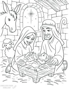 imagenes del nacimiento del niño jesus para colorear