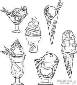 dibujos de helados animados
