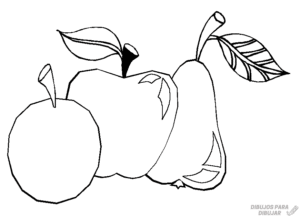 dibujos de peras y manzanas 1