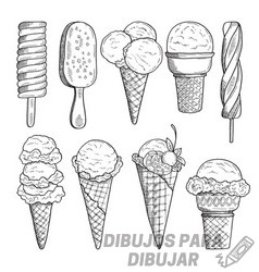 imagenes de helados para colorear