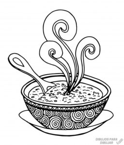 plato de sopa dibujo