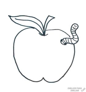 silueta de manzana
