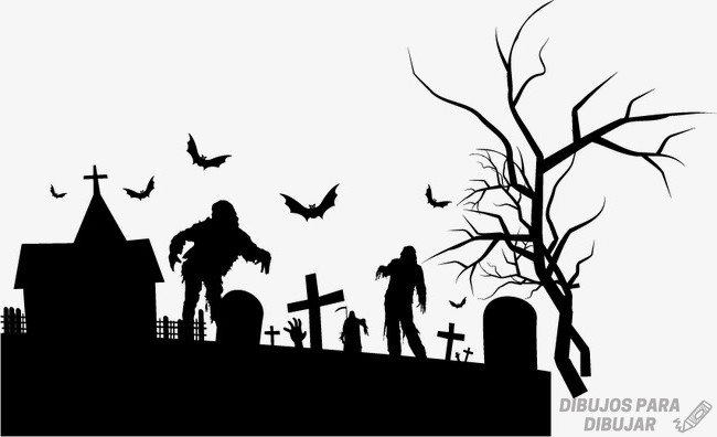  ᐈ Dibujos de Cementerios【 】Para este Halloween