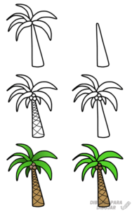 como dibujar una palmera paso a paso