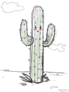 dibujos de cactus en macetas