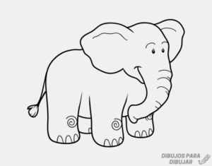 elefante facil de dibujar