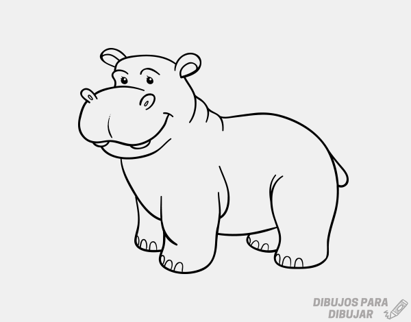 🥇 Dibujos de Hipopótamos【190】para dibujar