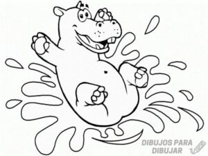 hipopotamo bebe dibujo