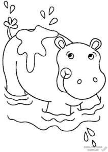 imagenes de hipopotamos para colorear